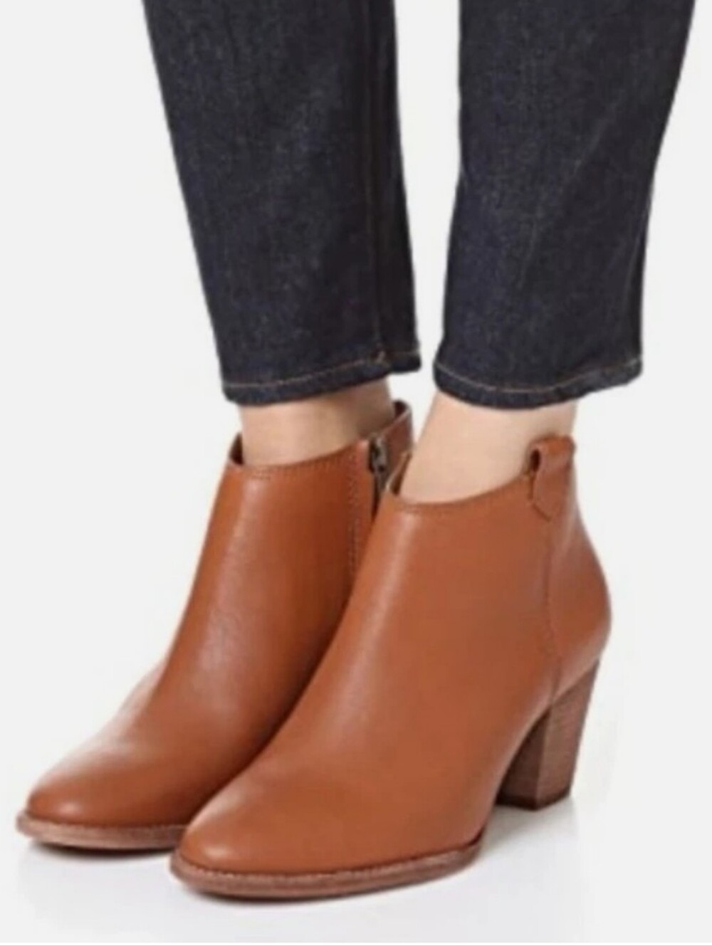 MADEWELL BILLIE LEATHER ANKLE BOOTIES ALMOND TOE WOMENS SIZE 6